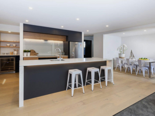 Kitchen with bar stools