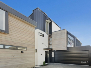 Wooden panelling on exterior of house