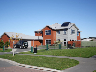 double story terracotta house
