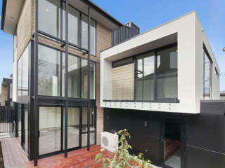 Double story with open windows